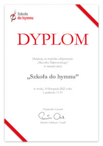 dyplom szkoła do hymnu