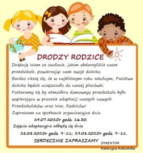 plakat z informacjami o dniach adaptacyjnych