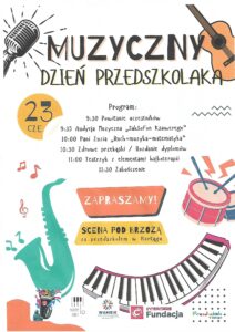 plakat z programem muzycznego dnia przedszkolaka