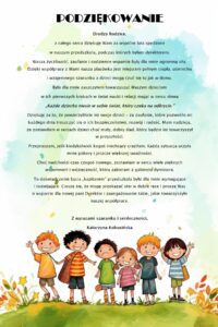 tekst podziękowania pani dyrektor