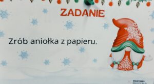 Tekst zadania: zrób aniołka z papieru